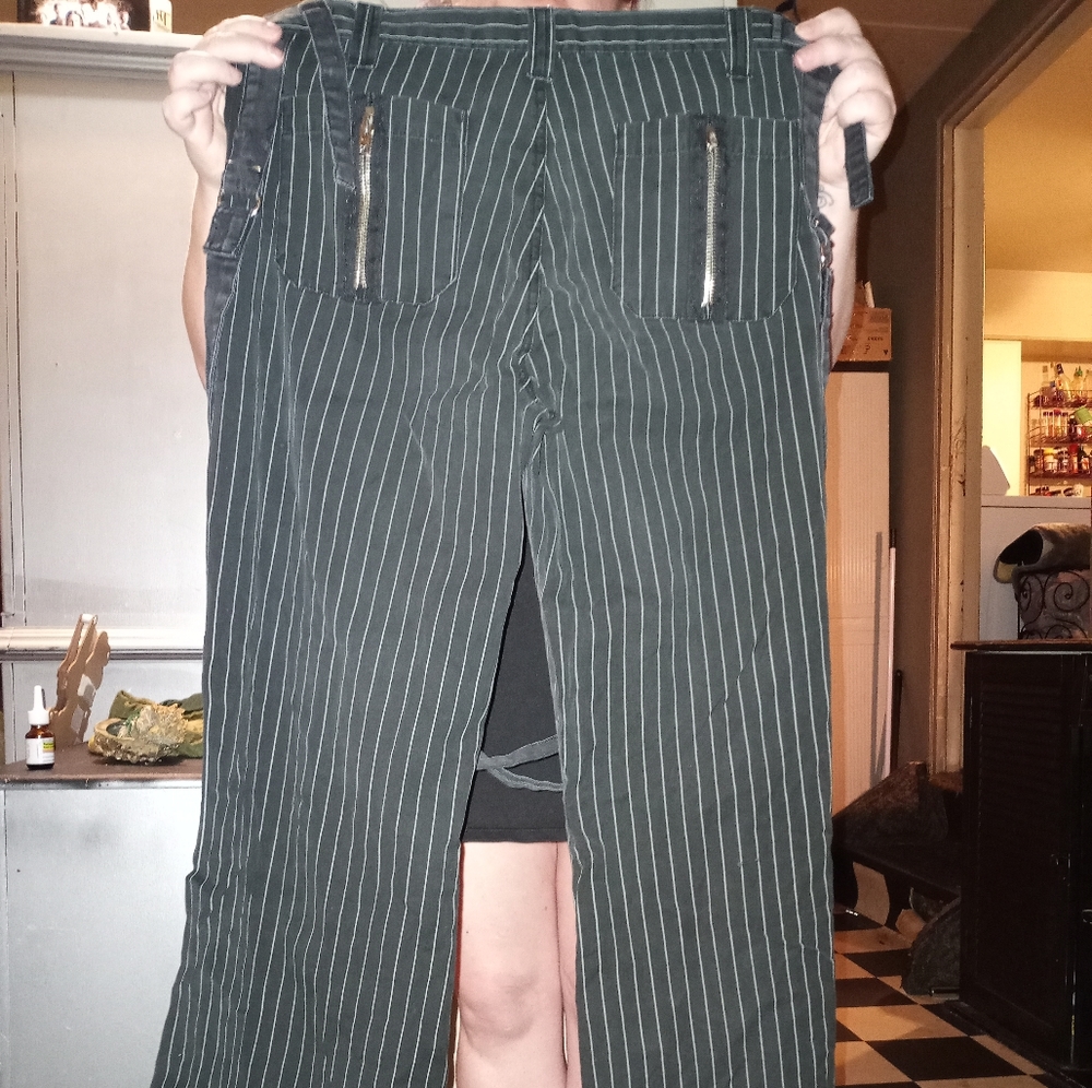 Pinstriped wide legged Daang goodman trip nyc pant